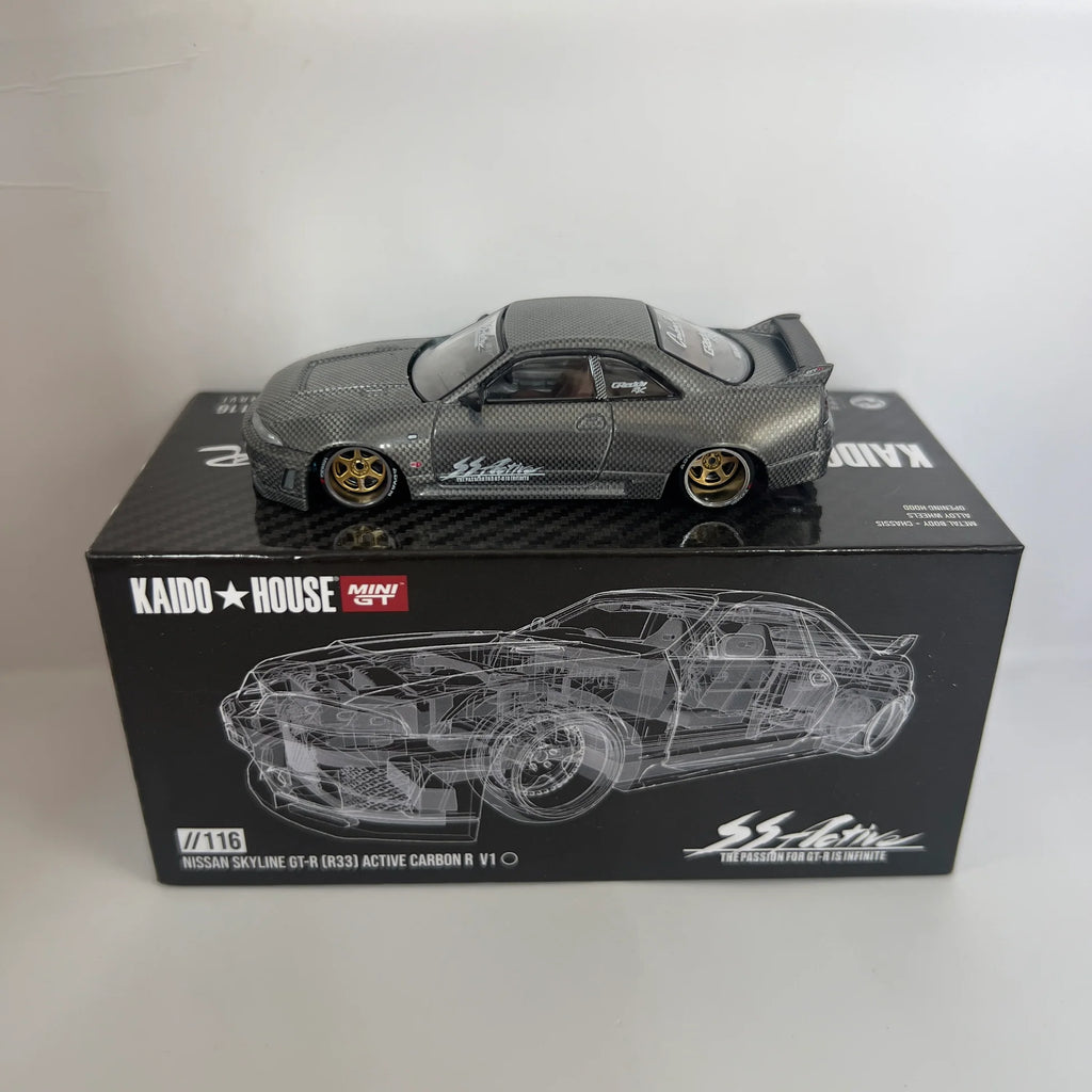 Mini GT x Kaido House - KHMG163 - Nissan Skyline GT-R (R33) Active Carbon R V1