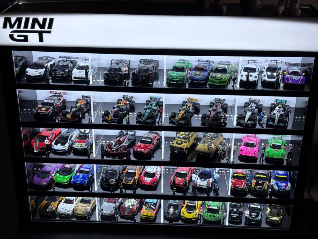 20 Compartments LED Display with Sliding Cover for 1:64 Scale Hotwheels, Mini GT, CCA, Tomica ETC