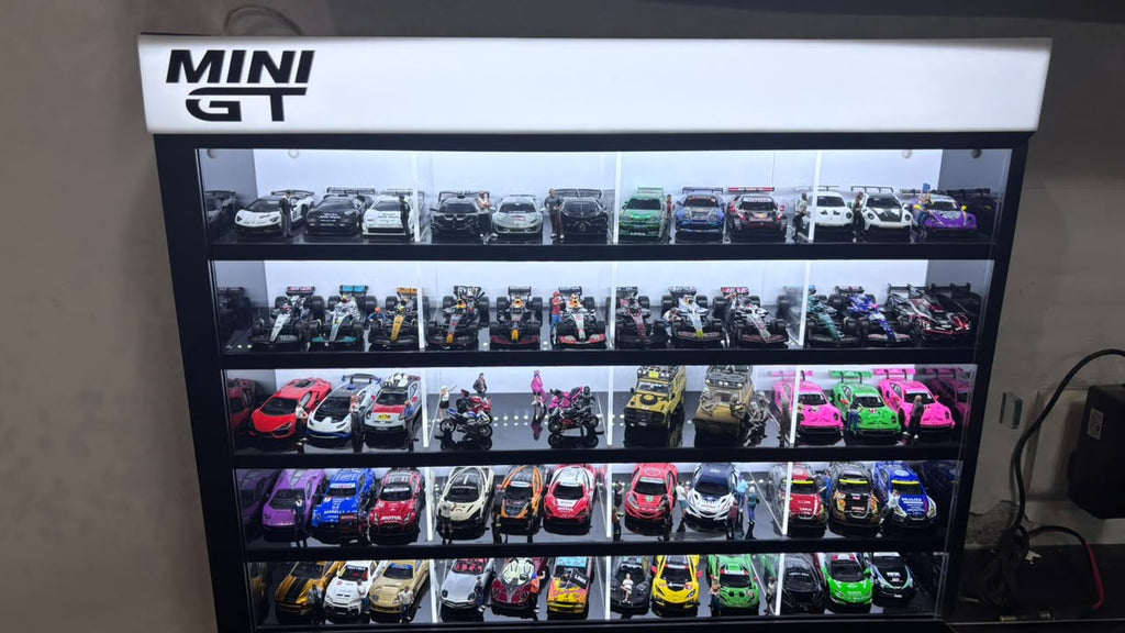 20 Compartments LED Display with Sliding Cover for 1:64 Scale Hotwheels, Mini GT, CCA, Tomica ETC