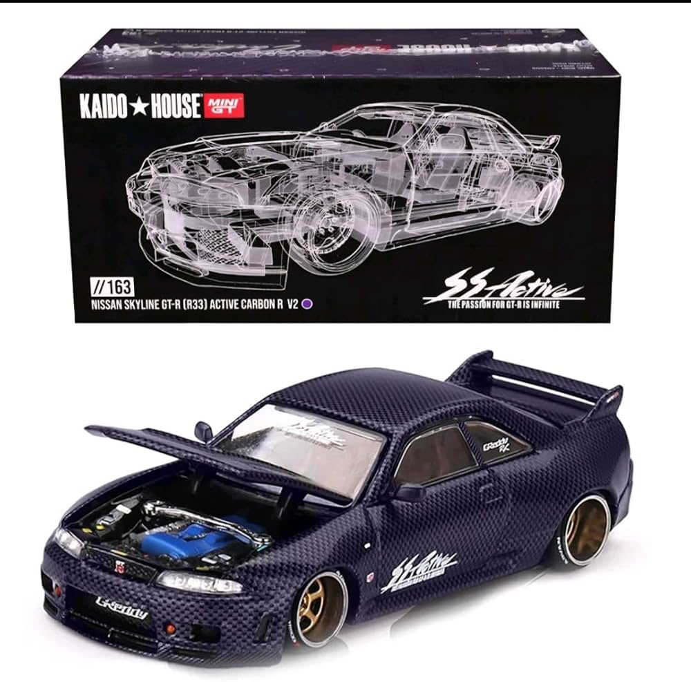 Mini GT x Kaido House - KHMG163 - Nissan Skyline GT-R (R33) Active Carbon R V2