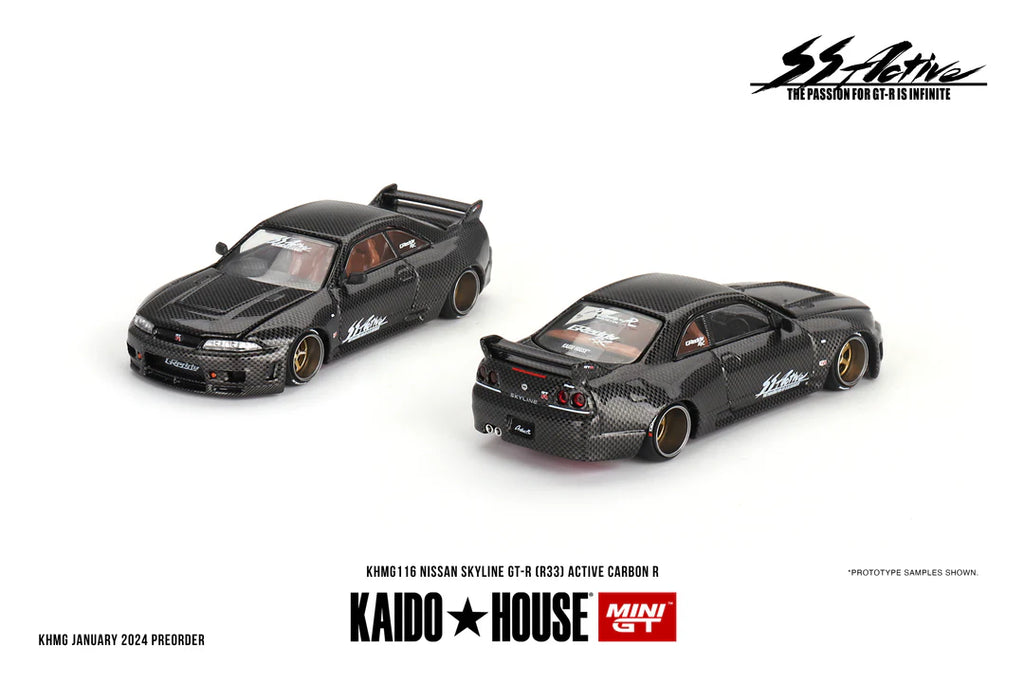 Mini GT x Kaido House - KHMG163 - Nissan Skyline GT-R (R33) Active Carbon R V1