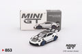 Porsche 911 GT3 RS Weissach Package White with Indigo Blue - Mini GT 853