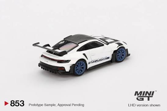 Porsche 911 GT3 RS Weissach Package White with Indigo Blue - Mini GT 853