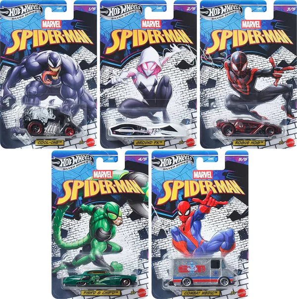 Silver Series - Marvel Spider Man - Set of 6 Cars
